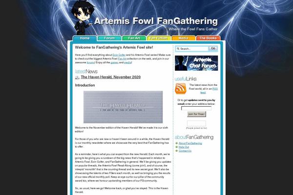 artemisfowl.fangathering.com site used Artemis-wordpress