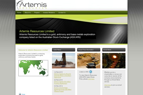 artemisresources.com.au site used 6cm