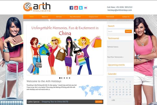 arthholidays.com site used Arth-holidays
