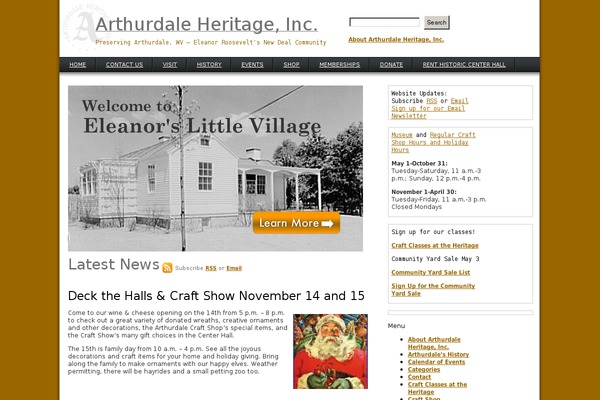 arthurdaleheritage.org site used Arthurdale-rebel