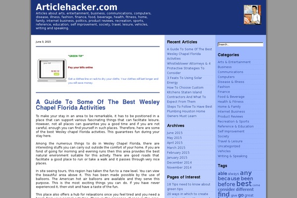 articlehacker.com site used Prosense Blue