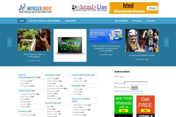 Site using Article Directory plugin