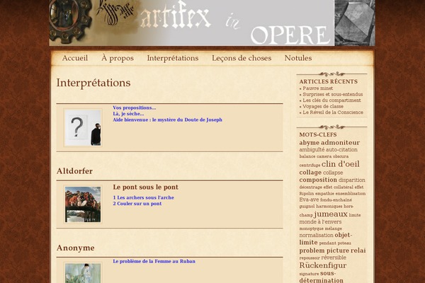 artifexinopere.com site used Aesthete