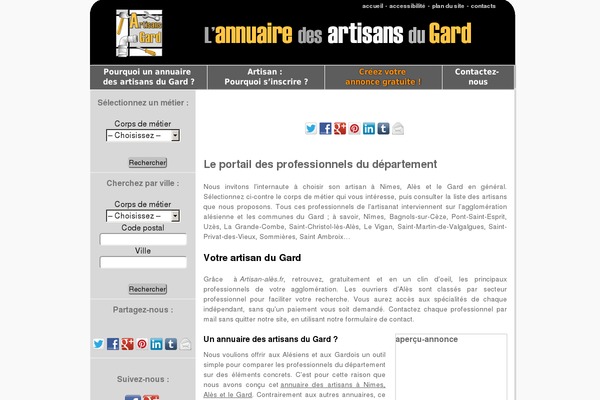 artisans-ales.fr site used Artisan