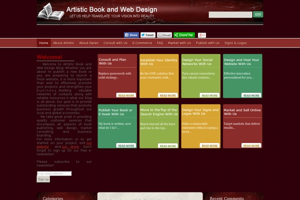 artisticbookandwebdesignblog.com site used Theme857