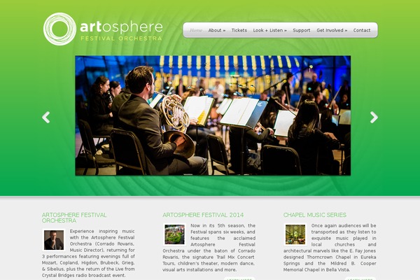 artospherefestivalorchestra.org site used Webly