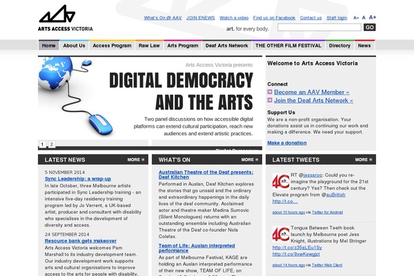 artsaccess.com.au site used Aav