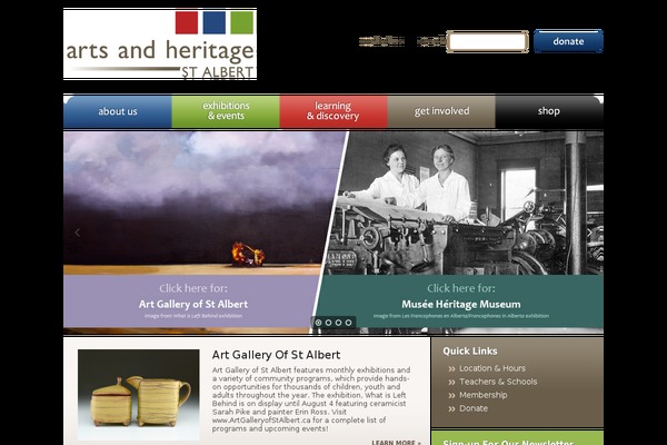 artsandheritage.ca site used Artsheritage