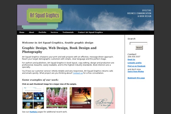 artsquadgraphics.com site used Pictemplate