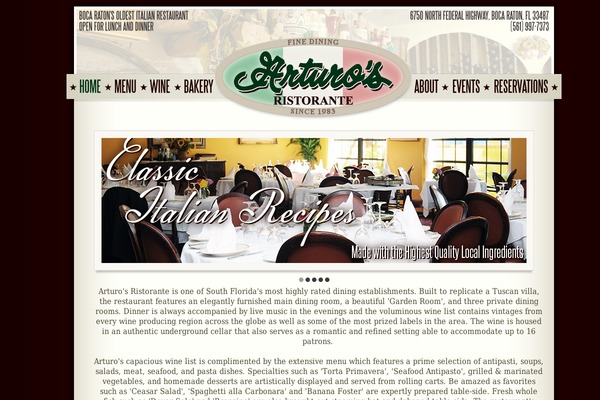 arturosrestaurant.com site used Arturos