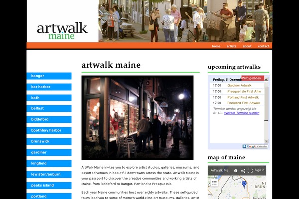 artwalkmaine.org site used Avantex