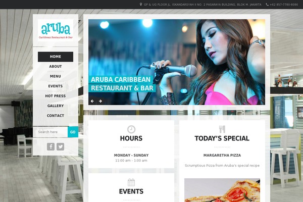 aruba theme websites examples