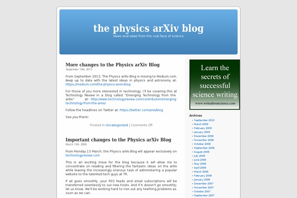 arxivblog.com site used Big Blue