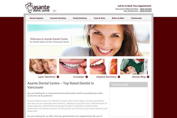 asantedental.ca site used Theme45