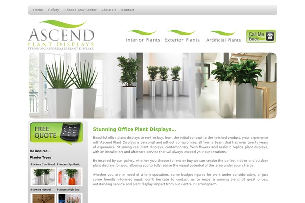 Ascend theme site design template sample