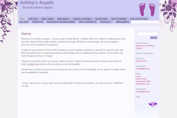 ashleys-angels.org site used Purple Pastels