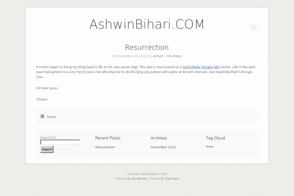 ashwinbihari.com site used Origami