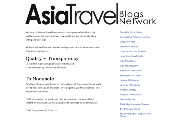 asiatravelblogs.com site used Asiatravelblogs