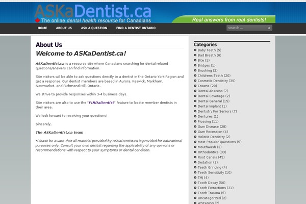 askadentist.ca site used Syndicate-news