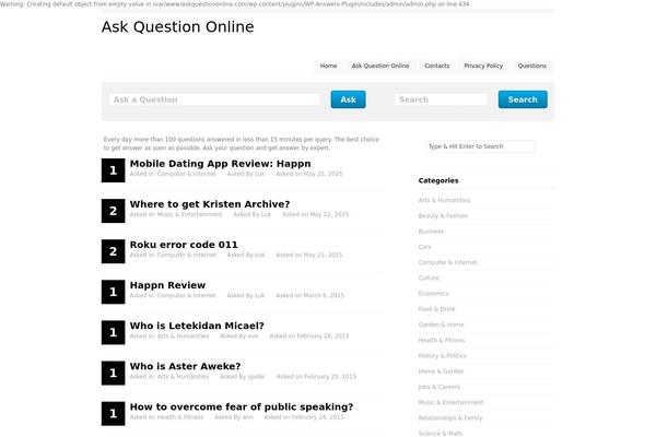 askquestiononline.com site used Wp-answers-theme