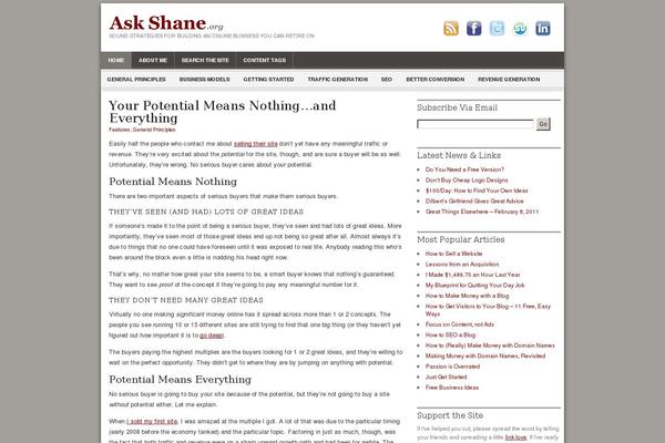 askshane.org site used 6.0