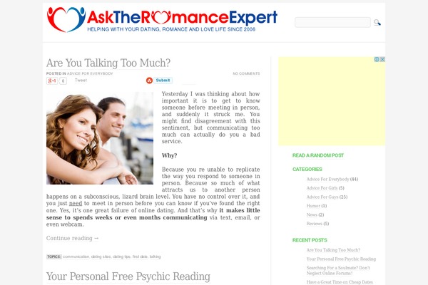 asktheromanceexpert.com site used Romance