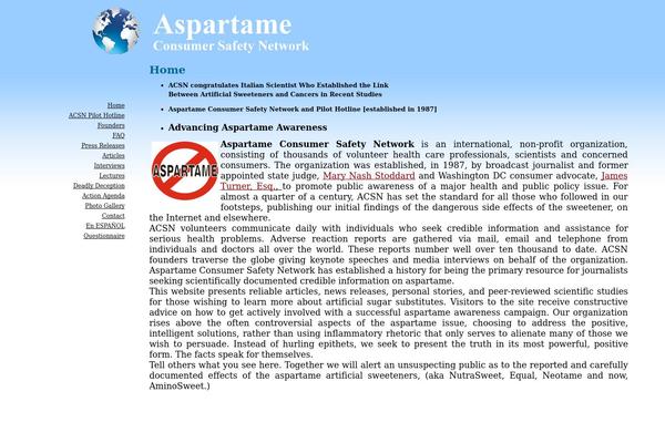 aspartamesafety.com site used Blue-fade