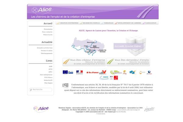 association-alice.fr site used Alice