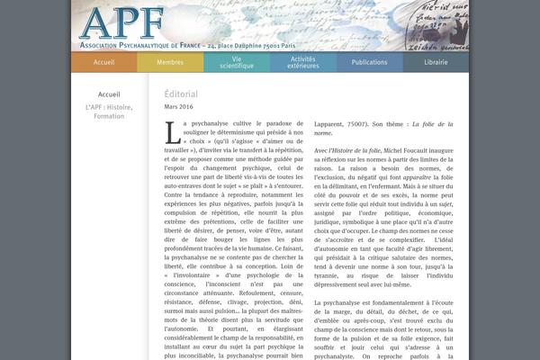 associationpsychanalytiquedefrance.org site used Apf