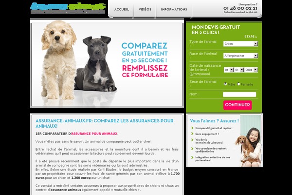 assurance-animaux.fr site used Mutuellechien2013