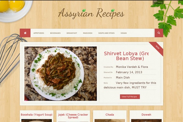 assyrianrecipes.com site used Ingredients