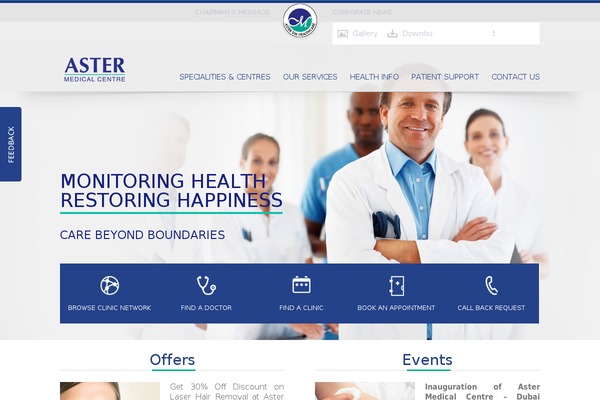 Aster theme site design template sample