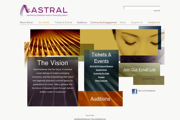 astralartists.org site used Astral