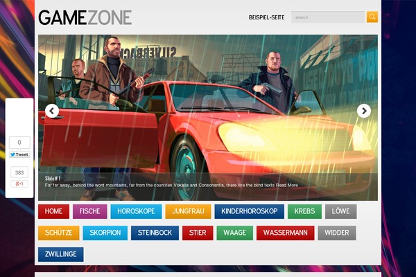 GameZone theme site design template sample