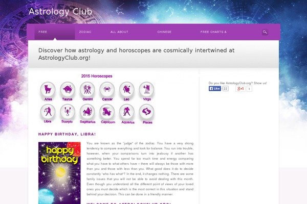 astrologyclub.org site used Horoscop