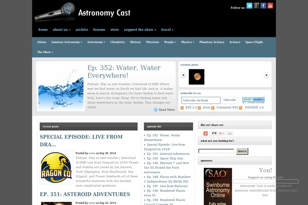 astronomycast.com site used Divi