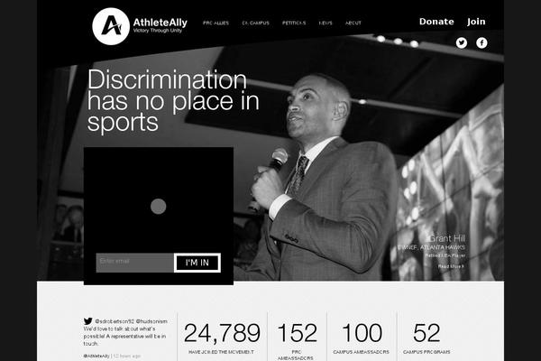 athleteally.org site used Athleteally