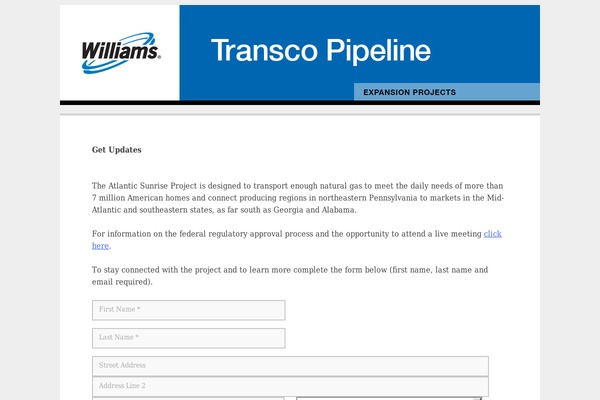 atlanticsunriseexpansion.net site used Williams