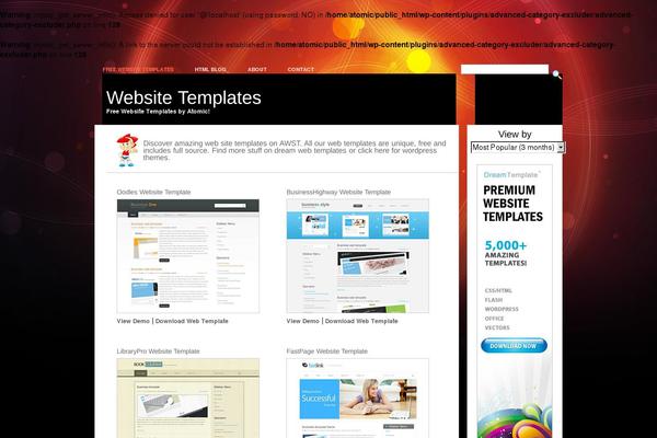 atomicwebsitetemplates.com site used Gabfire Wp Showcase