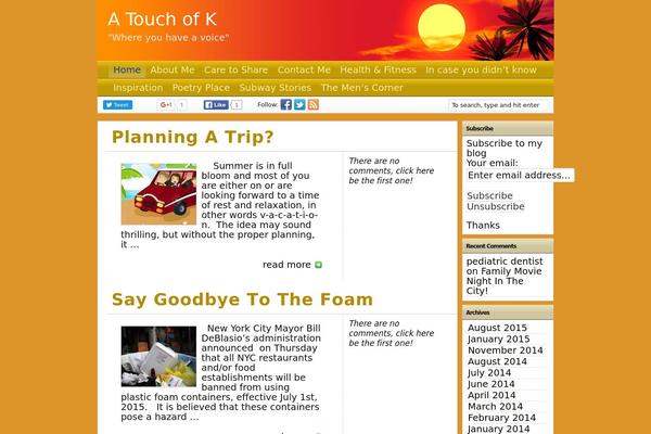 atouchofk.com site used Travel Blogger