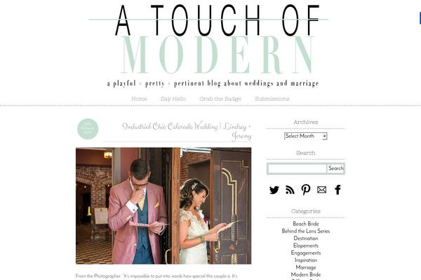 atouchofmodernblog.com site used Atomtheme