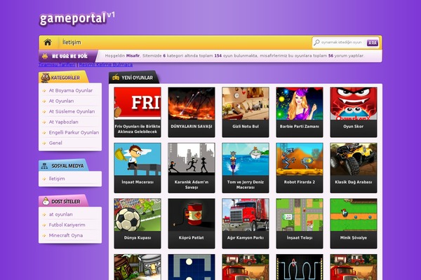 Gameportal theme site design template sample