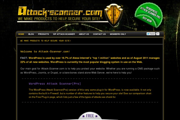 attack-scanner.com site used Attack-scanner-theme
