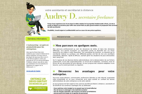 Audrey theme site design template sample