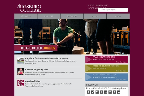 augsburg.edu site used Augsburg-2016