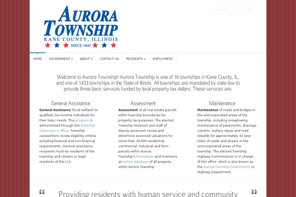 auroratownship.org site used Aurora-township