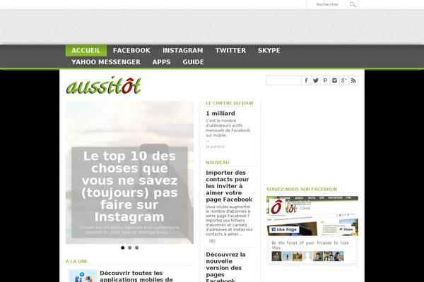 aussitot.fr site used Maxmag Child Theme