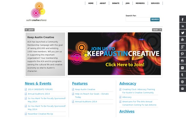 austincreativealliance.org site used Blueleatherwp_theme