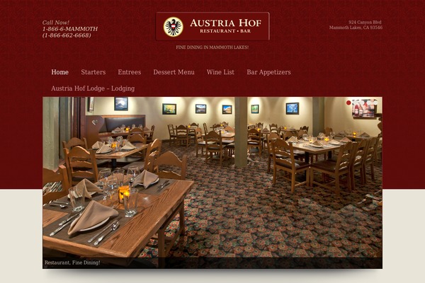 austriahofrestaurant.com site used Hospitality