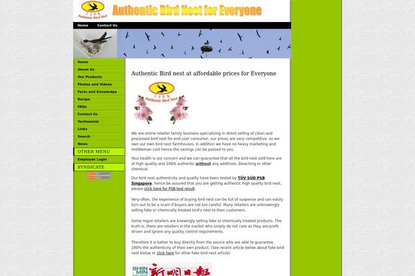 authenticbirdnest.com site used Shopaholic